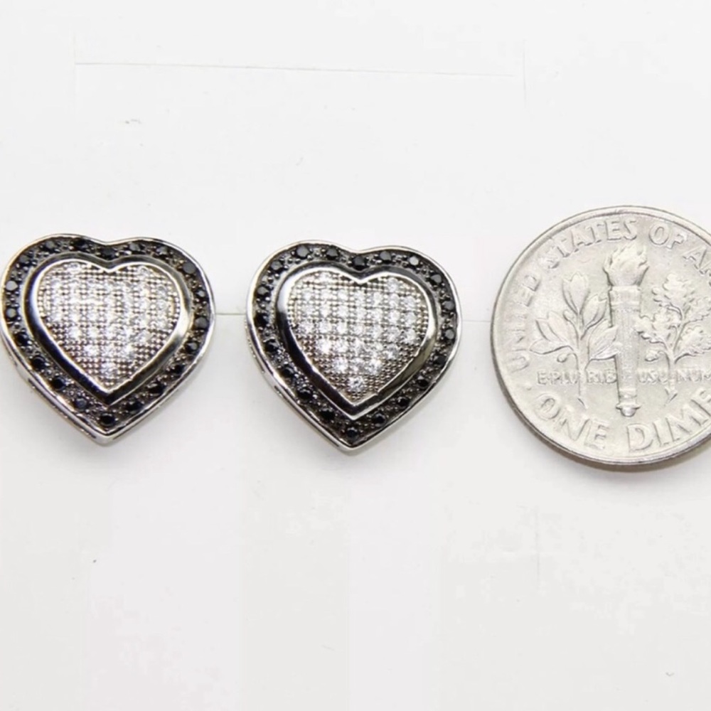 Beautiful micro Paved heart diamond earrings